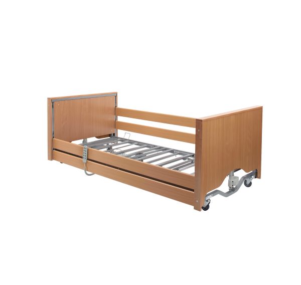 Home Hospital Bed - Beech - with Wood Side Rails