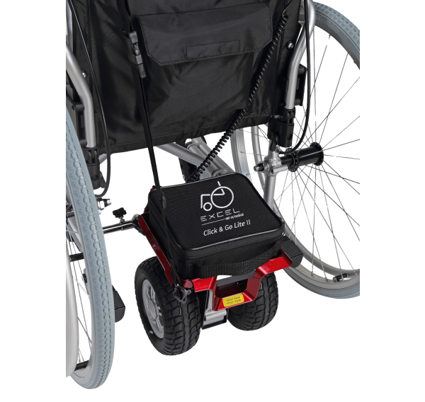 Click n Go powerpack on a wheelchair