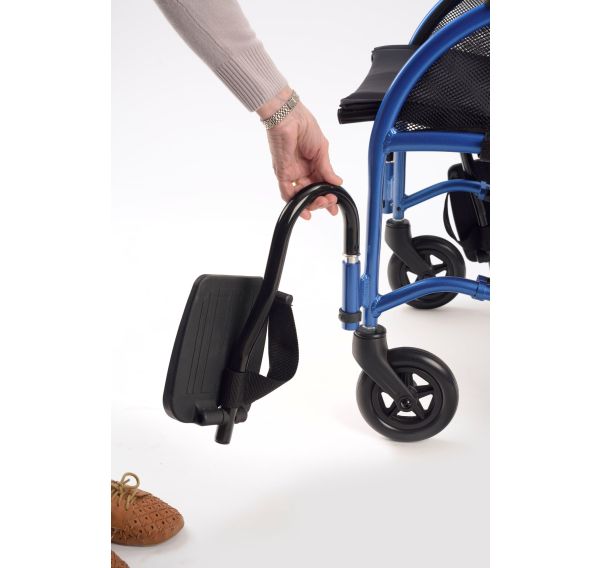 Removable footrests on TGA Strongback wheelchair