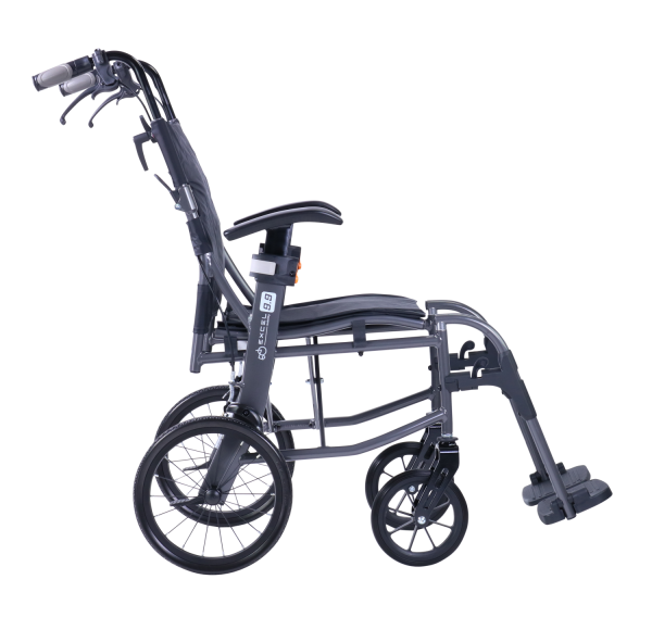 Excel 9.9 Transit Wheelchair - 18" - Gun Metal Grey