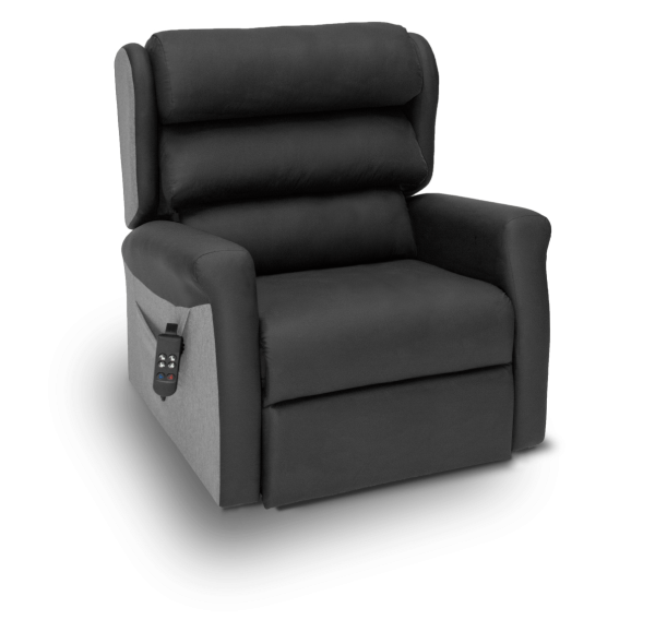 Bariatric Rise and Recline Pressure Care Chair - Black/Silver