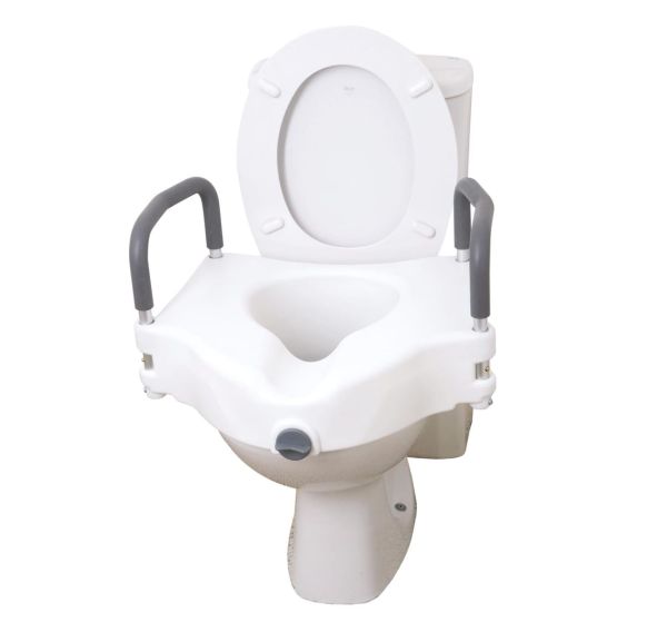 Viscount Raised Toilet Seat with Removeable Arms