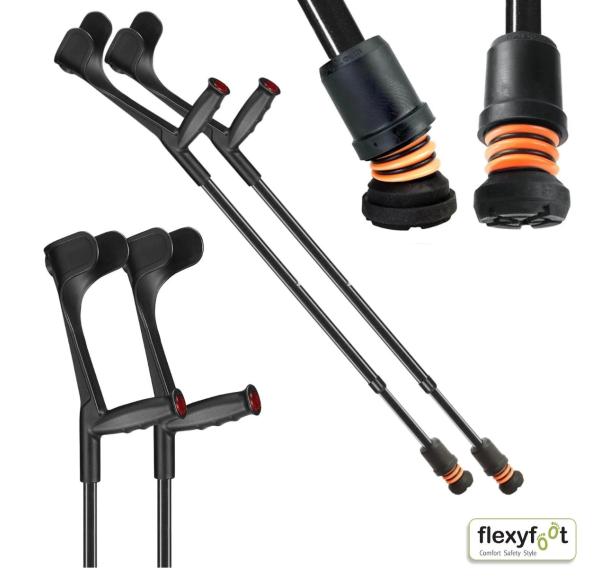 Flexyfoot Open Cuff Crutch with standard soft grip handle