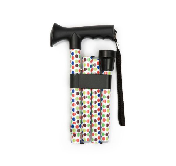 Petite Folding Walking Stick - Polka Dot