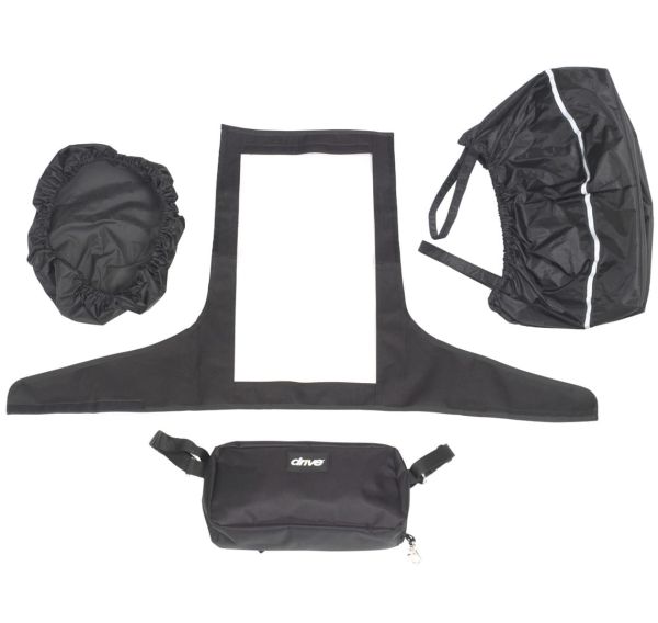 Scooter Tiller Accessory Pack - Cover , Basket Liner with Lid, Handy Bag