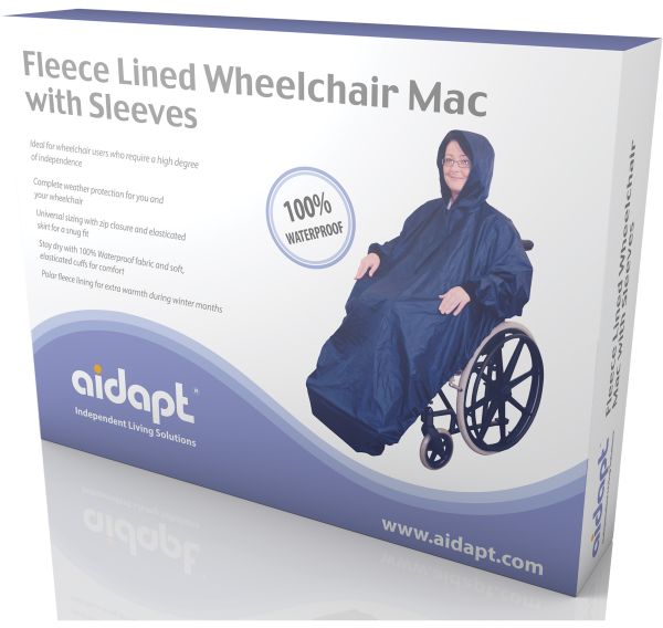 Fleece Lined Wheelchair Mac With Sleeves