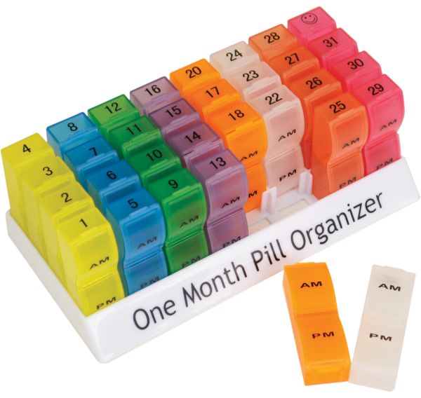 Colourful One Month Pill Organiser