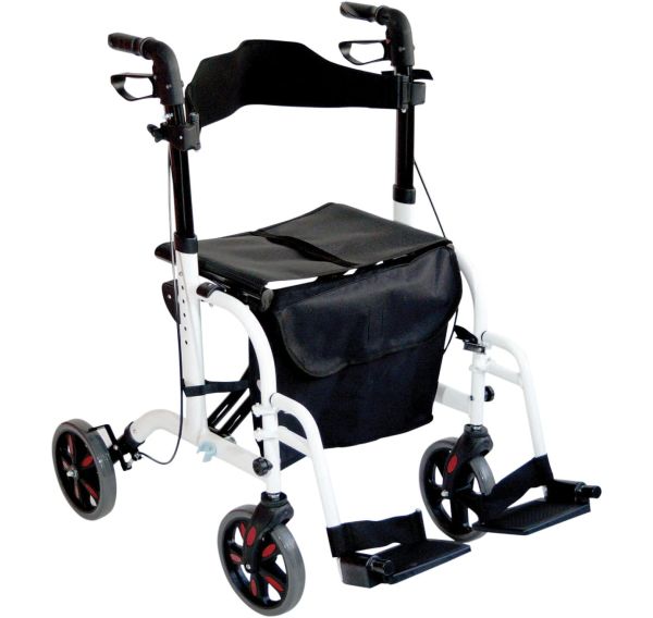 Duo rollator wheelchair in white finish