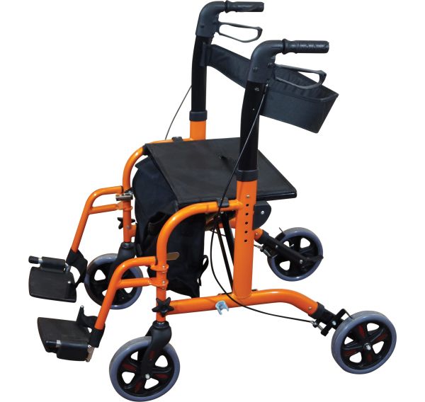 side view of wheelchair rollator