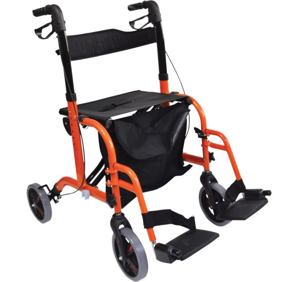 orange paintwork on hybrid rollator