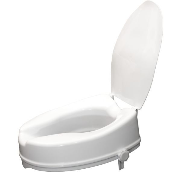 4 INCH RAISED TOILET SEAT WITH LID