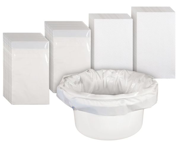 Picture showing commode liners and pads