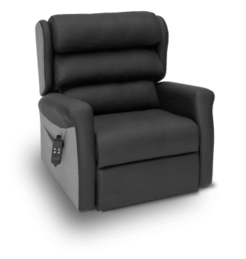 Bariatric Rise and Recline Pressure Care Chair - Black/Silver