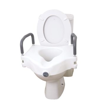 Viscount Raised Toilet Seat with Removeable Arms