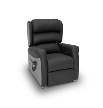Healthcare Dual Motor TIS Rise and Recline Chair - Black/Steel