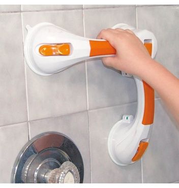 Dual Rotating Suction Cup 19.75" Grab Bar With Indicator