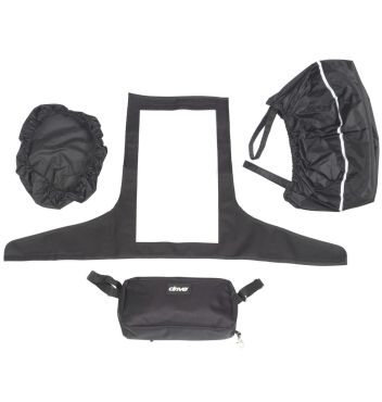 Scooter Tiller Accessory Pack - Cover , Basket Liner with Lid, Handy Bag