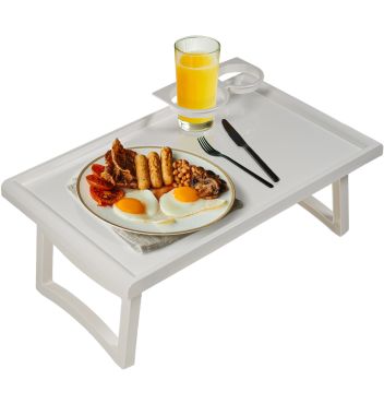 Folding Bed Tray with Accessory Holders