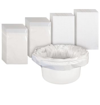 Picture showing commode liners and pads