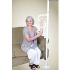 Security Pole & Curve Grab Bar - White