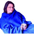 blanket with sleeves showing blue colour