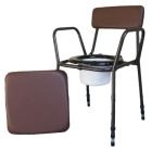 Height Adjustable Commode Chair Brown