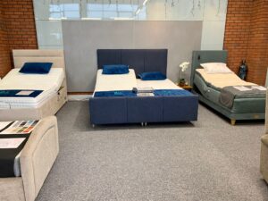 Showroom adjustable beds ready for you to try.