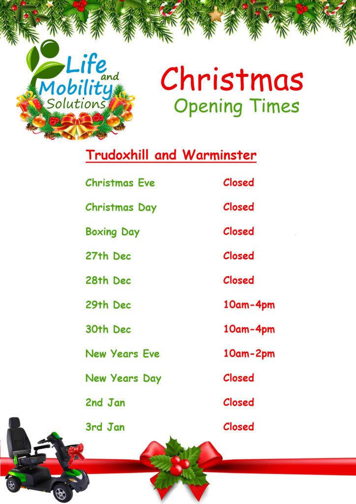 Life and Mobility Solutions Christmas Opening Hours 2021