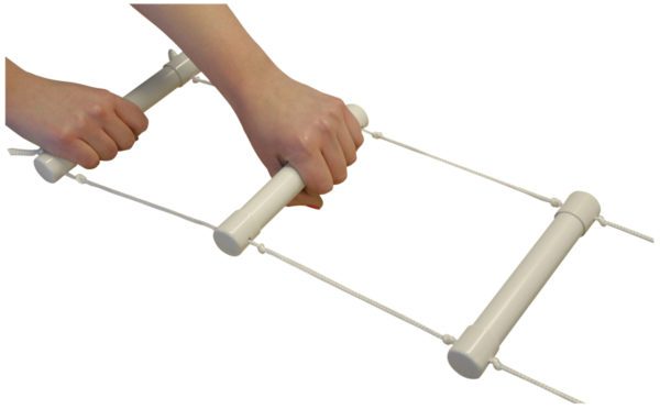 Hands Gripping Bed Rope Ladder