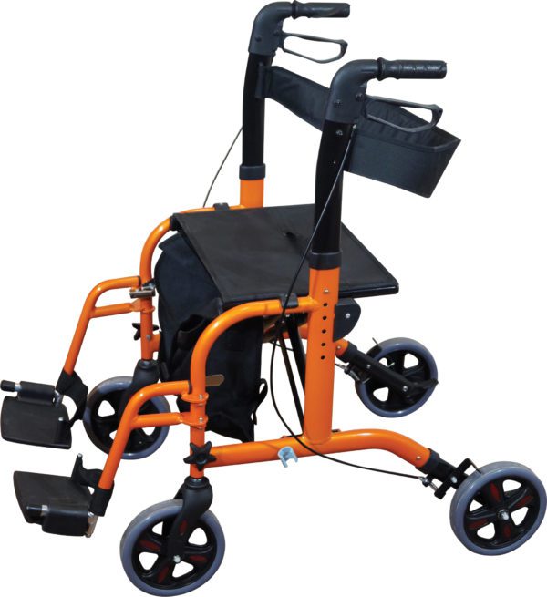 side view of wheelchair rollator