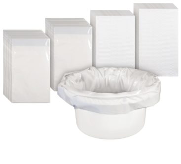 Picture showing commode liners and pads