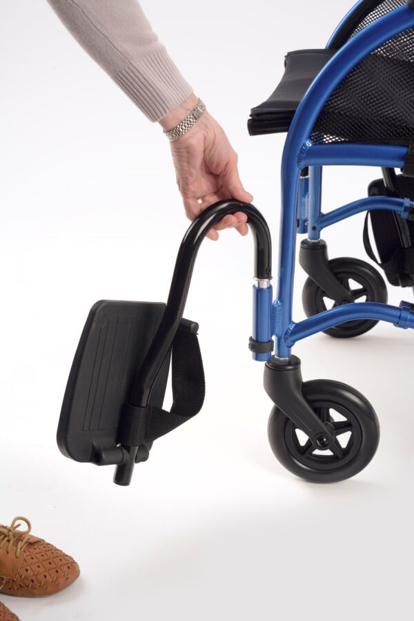 Removable footrests on TGA Strongback wheelchair